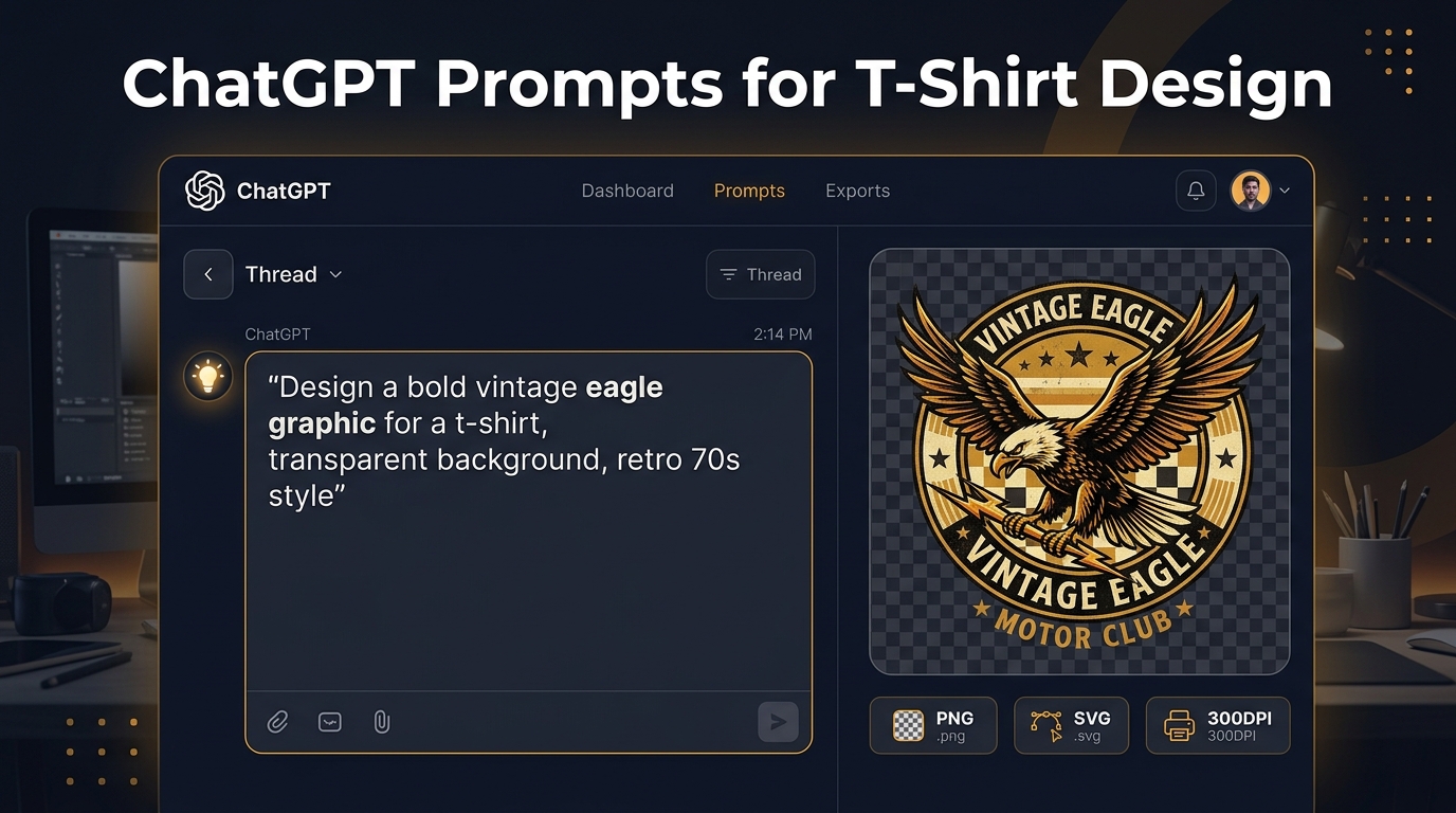 ChatGPT Prompts for T-Shirt Design: 40 Proven Templates for POD Sellers