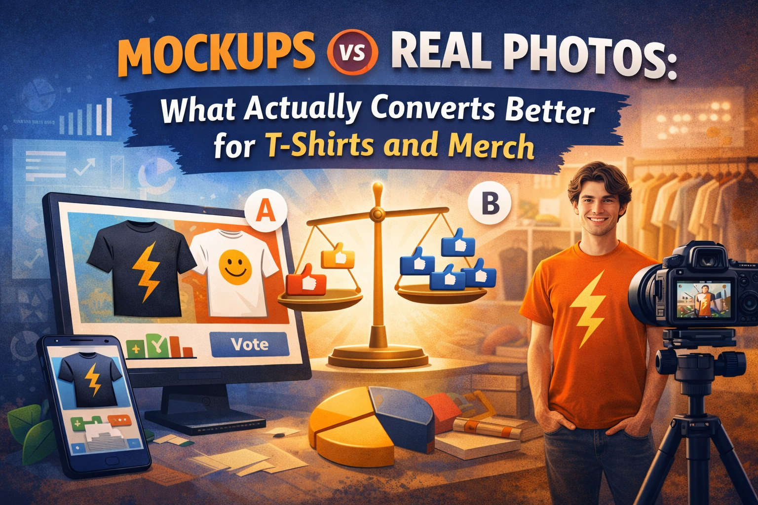 Mockups vs Real Photos: What Actually Converts Better for T-Shirts and Merch